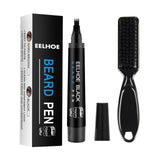 ELLHOE Waterproof Beard Filling Pen Kit Salon Hair Engraving Styling Eyebrow Brush Tool