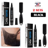 ELLHOE Waterproof Beard Filling Pen Kit Salon Hair Engraving Styling Eyebrow Brush Tool