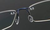 Rimless Titanium Alloy Reading Glasses UV400 Coating Lens Reader  Silver +1.25 strength