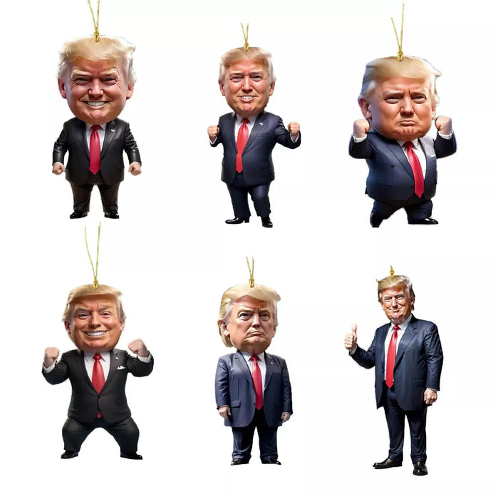 Patiotic Donald Trump 2024 Christmas ornament - Acrylic Tree Decor 1set (6pcs)