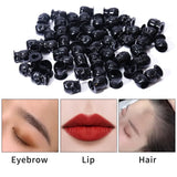 YILONG 200-1000PCS Tattoo Ink Cups Skull Shape with Base Permanent 4Colors Caps - Color Black 5 Pack(1000 pcs)