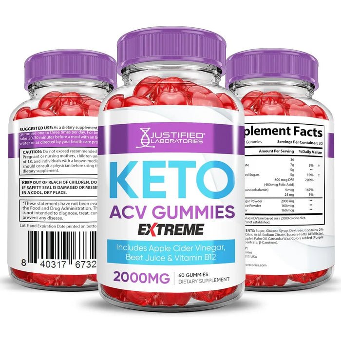 Keto Extreme ACV Gummies 2000MG Advanced Apple Cider Vinegar 120 Gummys
