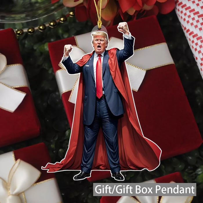 Donald Trump 2024 Acrylic Christmas Keepsake – Festive Patriotic Tree - decor