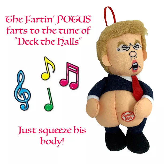 Farting Donald Trump Christmas Ornament-Funny He Farts Deck The Halls Men Women