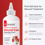 SensoVet Wound Care Medicated Flush for Dogs & Cats Antiseptic First Aid