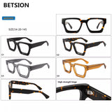 Retro Acetate Thick Square Full Rim Reading Glasses Retro Unisex CRYSTAL