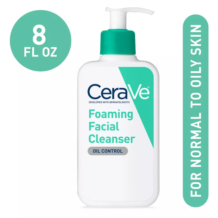 CeraVe Foaming Facial Cleanser, Daily Face Wash for Normal to Oily Skin,8 fl oz.