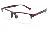 Bifocal Reading Glasses Classic Retro Men Women Plastic Half Rimmed Frame New