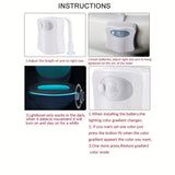 US 3-6 Pack Motion Sensor Activated LED 8 Colors Changing Toilet Night Light: Lot Size - 3 Pack