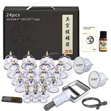 DEFUNX Cupping Therapy Sets 24 Cups Professional Chinese Acupoint Cupping Therapy Se...