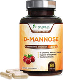 NATURE'S NUTRITION D-Mannose 1350mg with Cranberry Extra Strength Natural Urinary Health Support