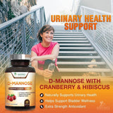 NATURE'S NUTRITION D-Mannose 1350mg with Cranberry Extra Strength Natural Urinary Health Support