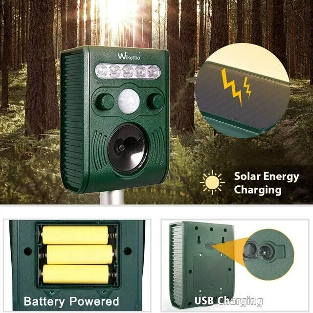 Solar Animal Repeller Ultrasonic Mole Repellent Waterproof with Motion Detector