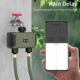 DIIVOO Outdoor Garden Faucet WiFi Sprinkler Timer 2 Zone Water Hose Timer 2 Outlet