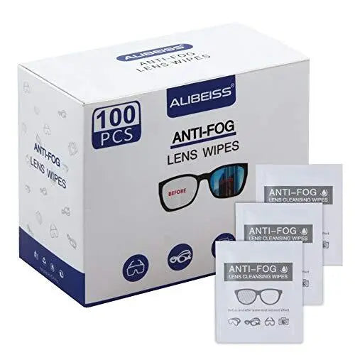 Anti-Fog Lens Wipes ,Pre-Moistened Individual wrap Wipes for Eye Glass 100-Pack