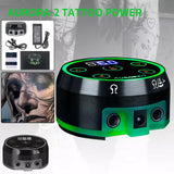 Aurora 2 Tattoo Power Supply Digital Colorful LED Dual Mode Critical Machine - Silver color