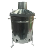 Srendi Small Medium Large 15L 60L 90L Litre Metal Galvanised Garden Incinerator Fire Bin Burning Leaves Paper Wood Rubbish Dustbin Shovel and Poker