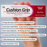 Cushion Grip Thermoplastic Denture Adhesive, Pack of 3