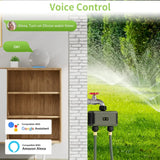 DIIVOO Outdoor Garden Faucet WiFi Sprinkler Timer 2 Zone Water Hose Timer 2 Outlet