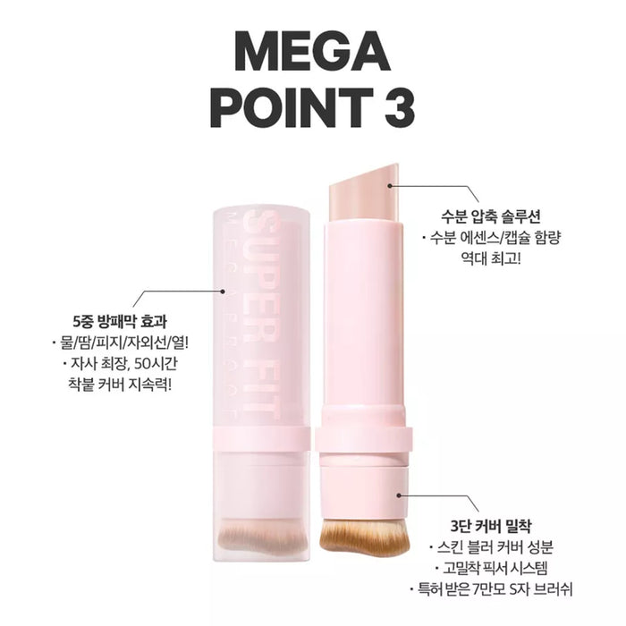 CHOSUNGAH TM Super Fit Mega Proof Stick Foundation 12g SPF50+ PA++++ K-Beauty (01 Light Beige)