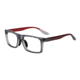 Sporty Full Rim Photochromic Brown Reading Glasses Transition Sunglasses Reader (Gray & Red, +1.00)