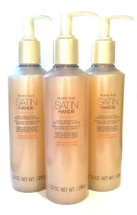 MARY KAY SATIN HANDS~ORCHARD PEACH~SATIN SMOOTHIE SHEA SCRUB~LOT OF 3!