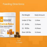 SensoVet Calm & Relax Soft Chews for Dogs - Ginger Melatonin Blend