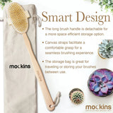 Mockins Natural Boar Body Brush Set Cellulite Massage Brush Dry Brush Exfoliate