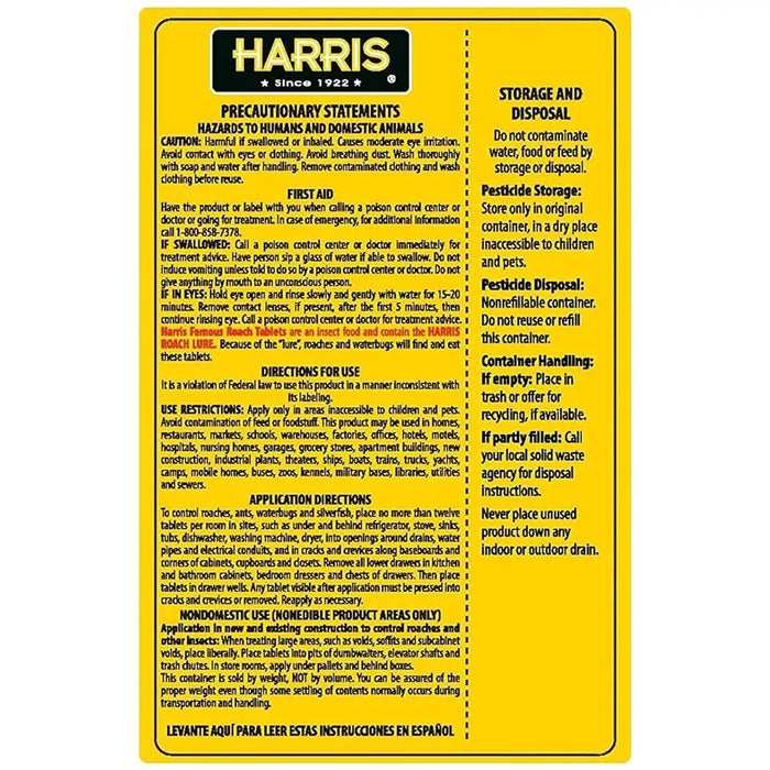 HARRIS Cockroach Killer indoor Pesticide Roach Bait Tablets Megabox Trap Kid Pet Safe