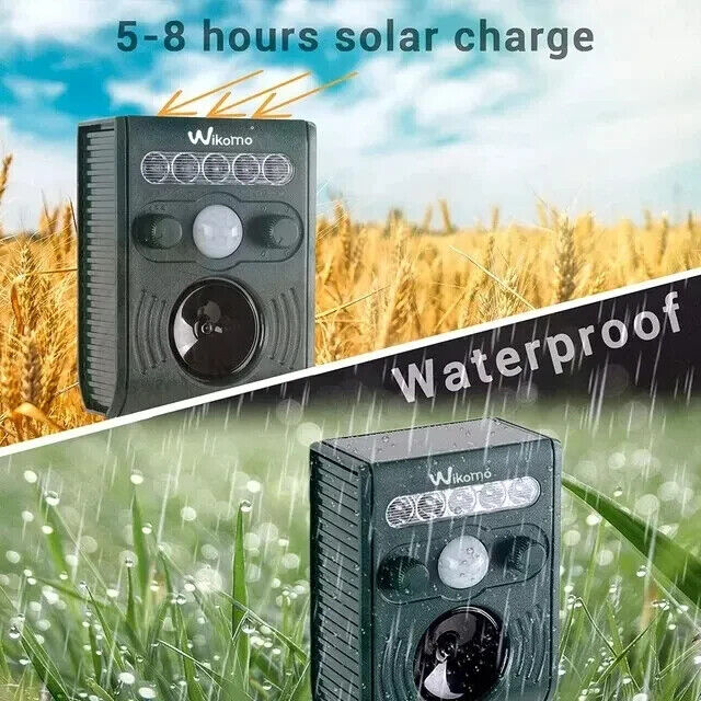 2024 Solar Ultrasonic Animal Repellent Dog Skunk Deer Raccoon For Garden Yard