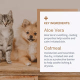 Oatmeal & Aloe Shampoo for Dogs & Cats, Moisturizing Formula for Dry Itchy Skin