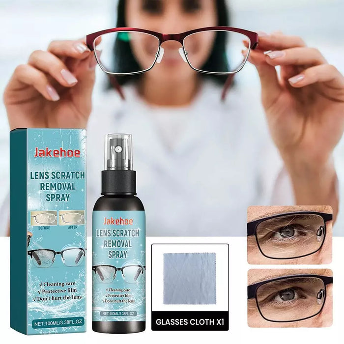 Lens Scratch Removal Spray, Eyeglass Windshield Glass Repair Solution, Lens Scratch Remover,Glasses Cleaner Spray for Sunglasses Screen Cleaner Kits, Eyeglass Glass Scratch Repair Liquid (1pc)