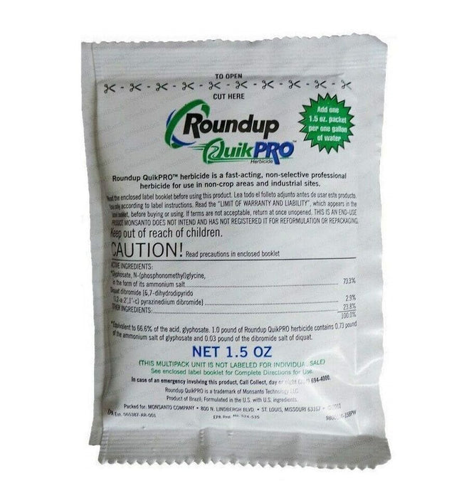 Roundup QuikPro 73.3% Glyphosate Weed and Root Killer Five 1.5 oz Packets