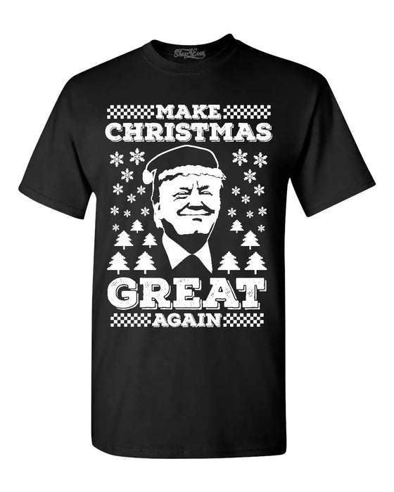 Make Christmas Great Again T-Shirt Funny Donald Trump Christmas Xmas Shirts (Large)