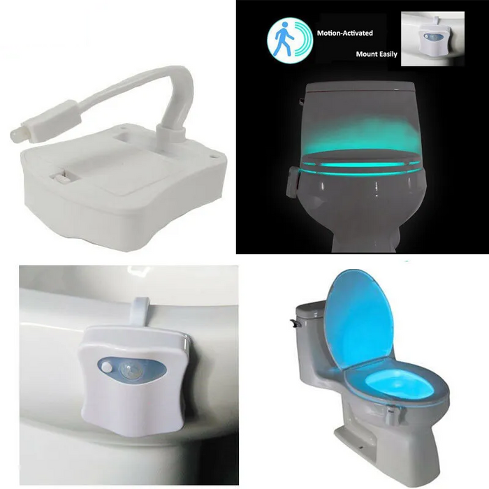 Toilet Night Light 8 Color LED Motion Activated Sensor Bathroom bowl Seat Lamp