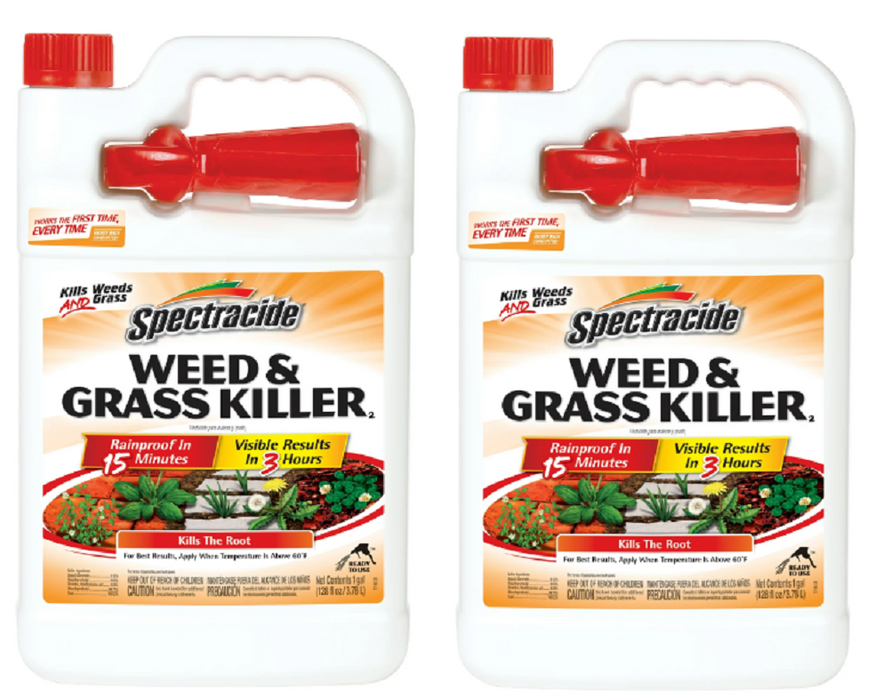 Weed Grass Killer 1 Gallon Concentrate Visible Results in 3 Hours, 2 Pack