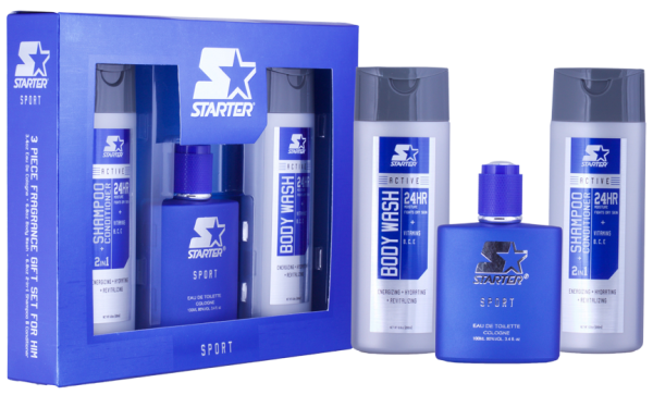 STARTER LITE EDT Mens Cologne Spray 3.4 Body Wash Poo-Conditioner (3PCS)