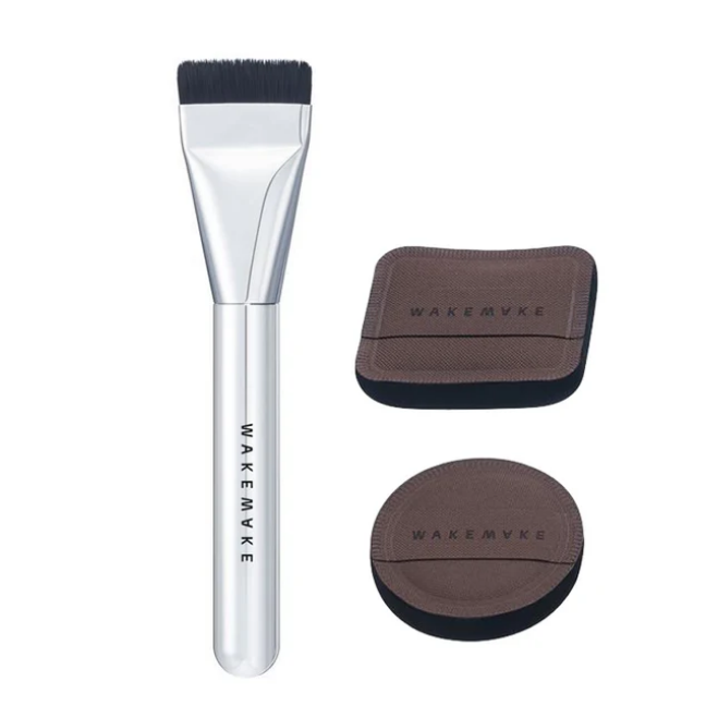 WAKEMAKE Spatula Wide Foundation Brush Pillow Puff Duo Set