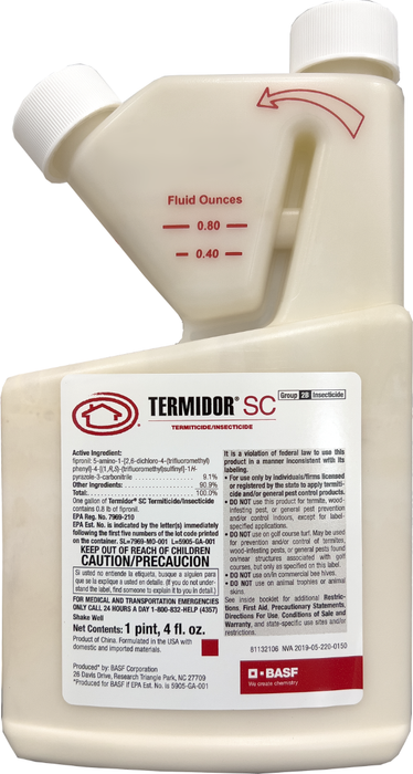 Termidor SC 20 oz. BASF Termiticide Insecticide - NOT FOR SALE TO: NY, CT, IN,SC
