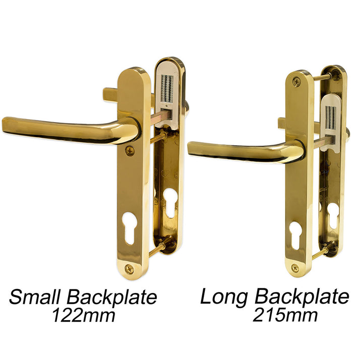 UPVC Door Handle Avocet Pioneer Sprung 92mm PZ Double Glazing Pair Set Patio PVC- Colour: White, Backplate Fixing centres:Short - 122mm