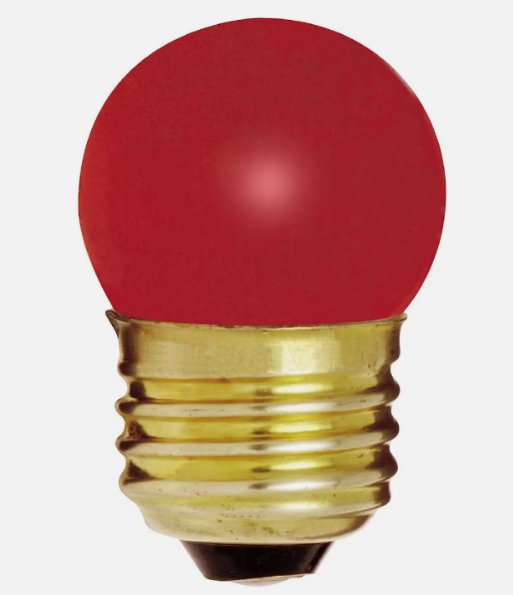 CERAMIC RED BULB Globe 120V Volt 7.5W Watt S11 Medium E26 Indicator Sign