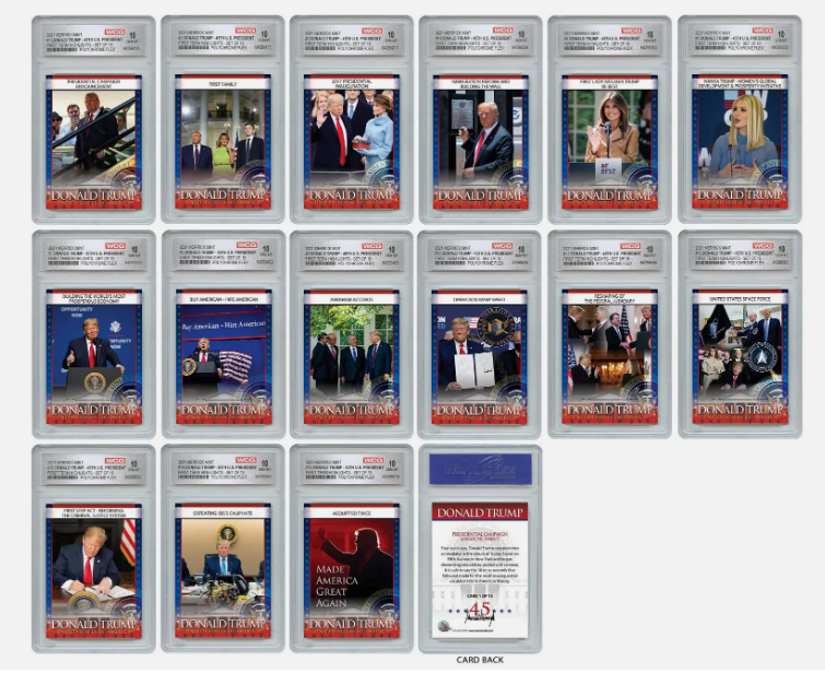 DONALD TRUMP 45th U.S. President OFFICIAL 1st Term 15-Card Set - ALL GEM-MINT 10