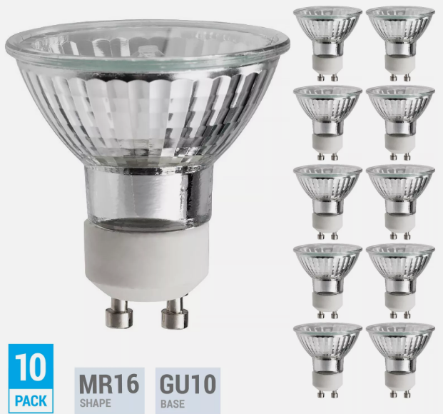 10 Pack 35MR16 Bulbs 35 Watt 35W Flood 36 Degrees MR16 Twist And Lock GU10 Base