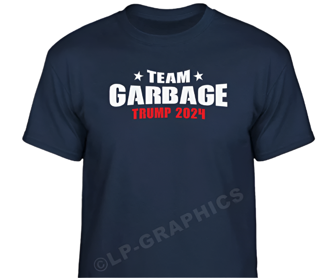 Team GARBAGE Trump 2024 Navy Blue T-Shirt patriotic deplorable maga usa elon men tee S-2XL