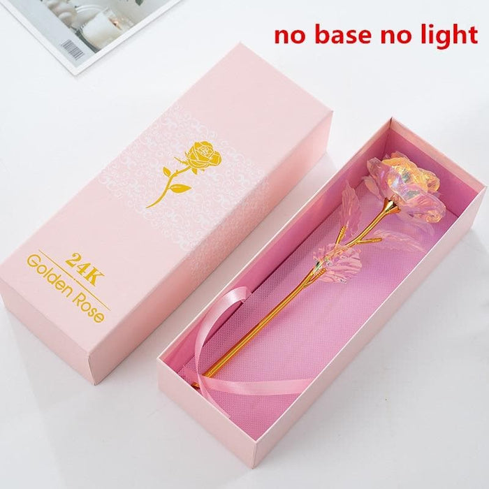 Valentine's Day Creative Gift 24K Foil Gold Rose Lasts Forever Love Wedding Decor Rose