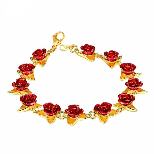 Romantic Rose Flower Bracelet Party Bridesmaid Charming Jewelry Mother's Day Gifts for Women Girls Dropshipping