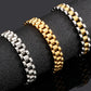 10MM Wide Watch Strap Chain Bracelet Men Luxury Gold Plated Stainless Steel Bracelets For Women Finger Ring Mens On Hand Jewelry
