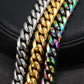 10MM Colorful Cuban Link Bracelet Stainless Steel Men's Hip Hop Jewelry Gold Silver Bangle Rock Accessory Thick Heavy Bracelet 8 Inch