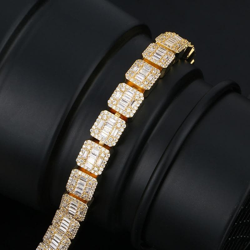 10mm Gold Mens Tennis Bracelets For Men , Diamond Tennis Bracelets