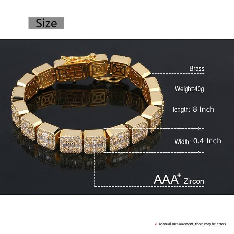 10mm Gold Mens Tennis Bracelets For Men , Diamond Tennis Bracelets